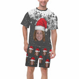 Personalized Face Christmas Pajamas For Men Sleepwear Custom Photo Men's Short Pajama