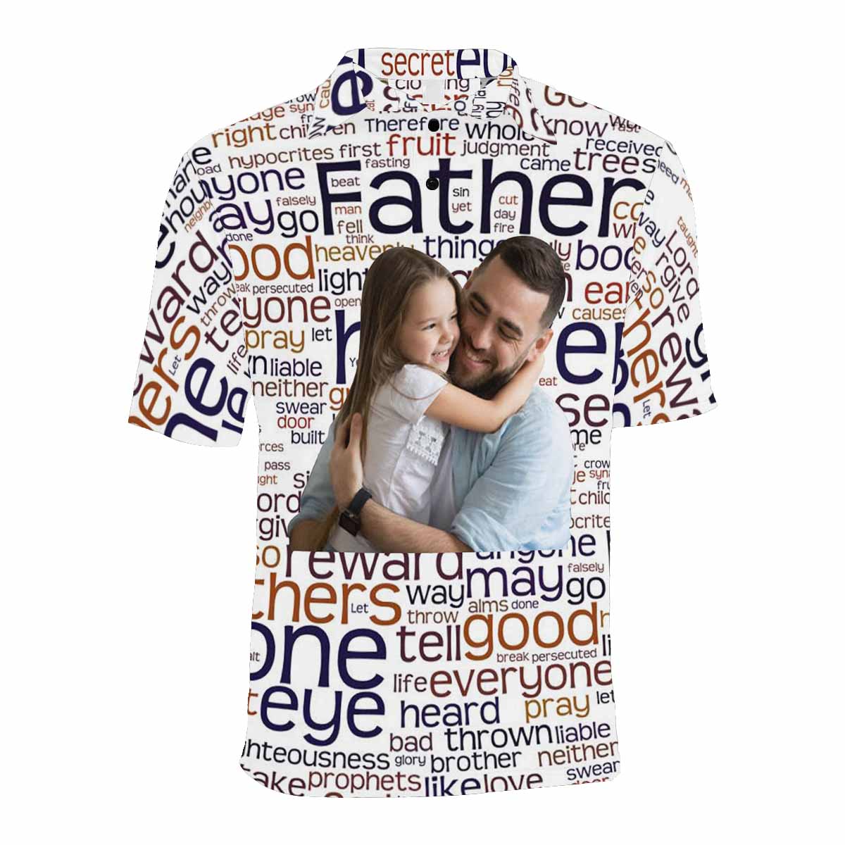 Custom Photo Good Father Men's All Over Print Polo Shirt