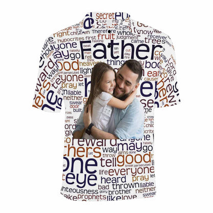 Custom Photo Good Father Men's All Over Print Polo Shirt