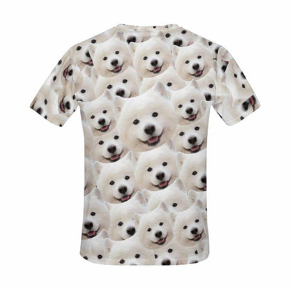 Custom Face Cute Puppy Tee Put Your Photo on Shirt Unique Design Men's All Over Print T-shirt