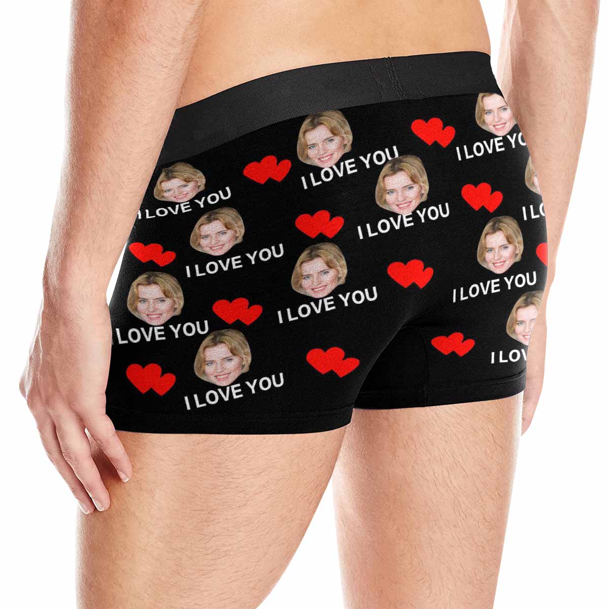 Custom Face Men's All Over Print Boxer Briefs Personalized I Love You Underwear