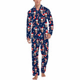 Custom Face Pajamas Christmas Sock&Crutch Sleepwear Personalized Men's Long Pajama Set