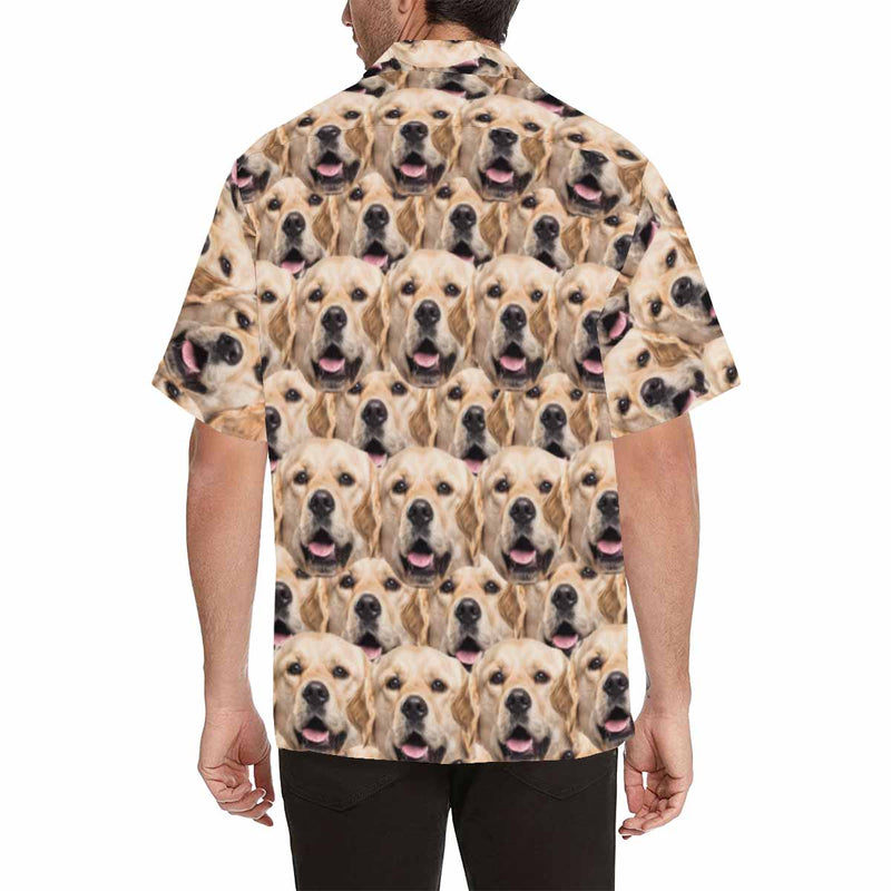 Custom Pet's Face Men's All Over Print Hawaiian Shirt, Personalized Aloha Shirt With Photo Summer Beach Party As Gift for Vacation