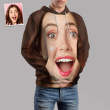 Custom Big Face Unisex Loose Hoodie Personalized Hooded Pullover Top