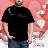 Custom Name Red Love Curve Tee Put Your Photo on Shirt Unique Design Men's All Over Print T-shirt