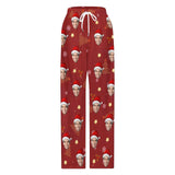 Personalized Long Pajama Pants Unisex Lacing Custom Face Christmas Tree Sleepwear Slumber Party