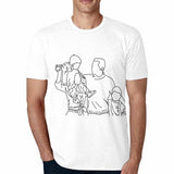 Custom Portrait Outline Shirt, Line Art Photo Shirt For Male, Custom Men's All Over Print T-shirt, Photo Outline Outfit For Family