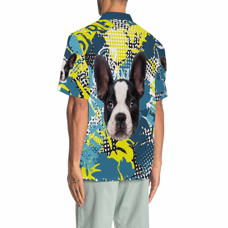 Custom Face Colorful Men's All Over Print Hawaiian Shirt
