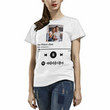 Custom Photo Line Without A Hook White Scannable Spotify Code T-shirt Personalized Women's All Over Print T-shirt