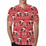 Custom Face Classic Christmas Printing Tee Put Your Photo on Shirt Unique Design Men's All Over Print T-shirt