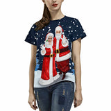 Custom Face Christmas Snow Women's All Over Print T-shirt