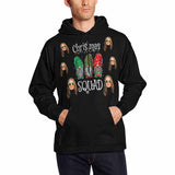 Printing Christmas Squad Santa Claus Hoodie with Face, Custom Men's All Over Print Hoodie Surprise Gifts for Dad Husband Boyfriend