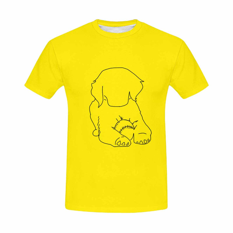 Custom Portrait Outline Shirt, Line Art Photo Shirt For Male, Custom Men's All Over Print T-shirt, Photo Outline Outfit For Pet