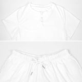 Custom Face Lovely Dog Print Pajama Set Women's Short Sleeve Top and Shorts Loungewear Athletic Tracksuits