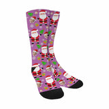 Custom Socks Face Socks with Faces Personalized Socks Christmas Hat Face Socks for Boyfriend