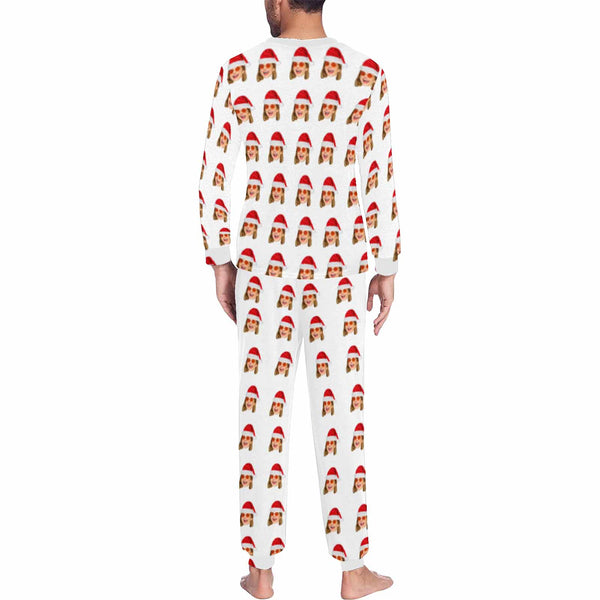 Custom Face Christmas Girlfriend Men's Long Pajama Set