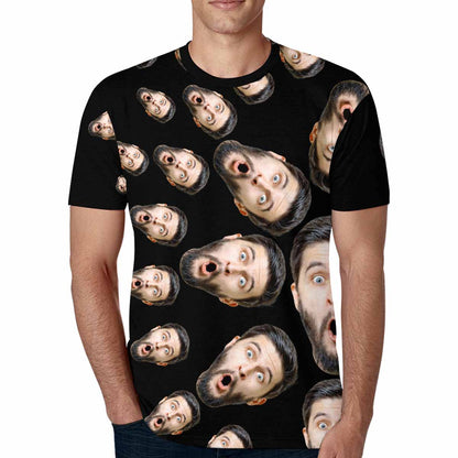 Custom Face Whirl Tee Put Your Photo on Shirt Unique Design Men's All Over Print T-shirt