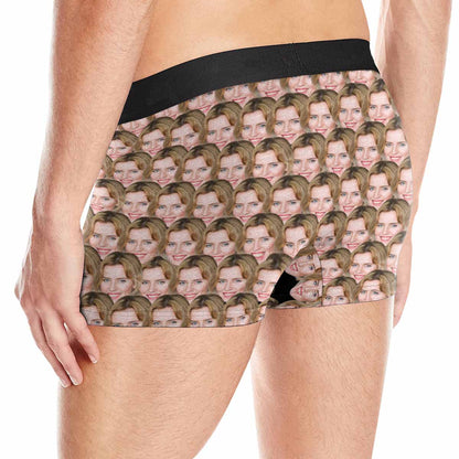 Custom Face Men's All Over Print Boxer Briefs Personalized Girlfriend's Face Underwear