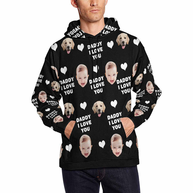 Custom Face Daddy I Love You Men's All Over Print Hoodie