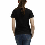 Custom Portrait Outline Shirt, Line Art Photo Shirt For Female, Custom Women's All Over Print T-shirt, Photo Outline Outfit For Mother Black