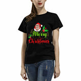 Custom Face Merry Christmas Tee Put Your Photo on Shirt Unique Design Women's All Over Print T-shirt