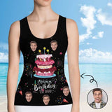 Custom Face Happy Birthday Women's All Over Print Tank Top
