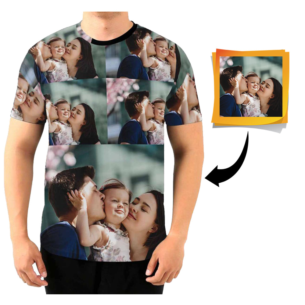 Custom Photo Tee Put Your Photo on Shirt Unique Design Men's All Over Print T-shirt