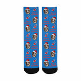 Custom Socks Face Socks with Dog Faces Personalized Socks Face on Socks Christmas Hat Face Socks for Dad