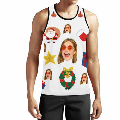 Custom Face Christmas Men's All Over Print Tank Top