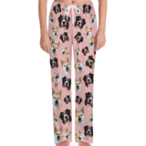 Personalized Long Pajama Pants Lacing Custom Pet Face Multicolor Sleepwear Slumber Party