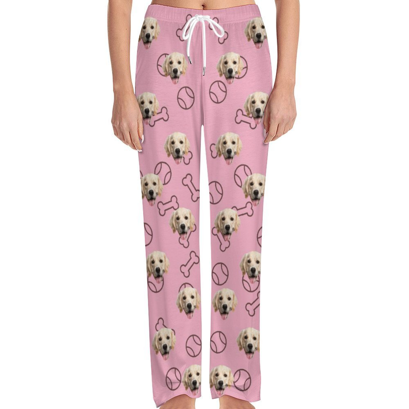 Personalized Long Pajama Pants Lacing Custom Face Bone Multicolor Sleepwear Slumber Party