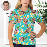Custom Face Green Pineapple Polo Shirt, Personlized Shirt For Women, Photo Women's All Over Print Polo Shirt
