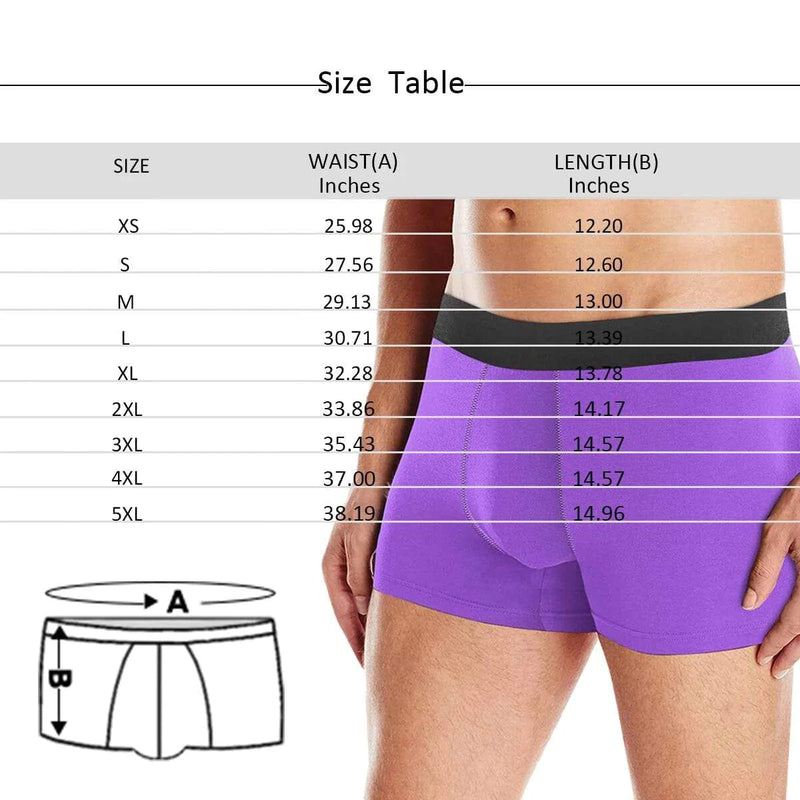 Custom Face Boxers Underwear Personalized Hug Blue Mens' All Over Print Boxer Briefs