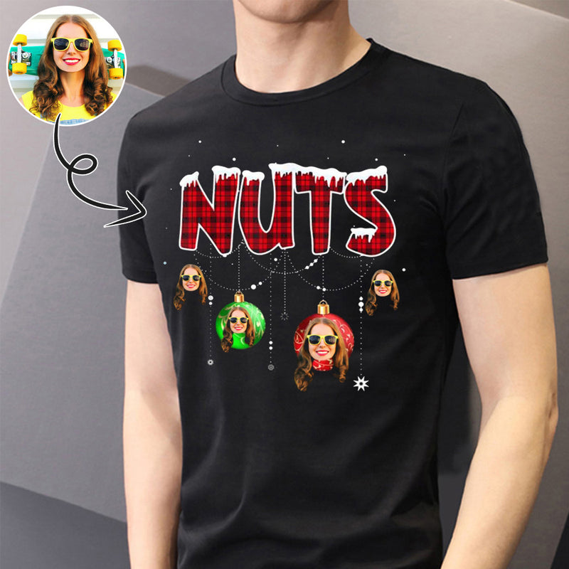 Custom Face Nuts&Light String Tee Put Your Photo on Shirt Unique Design Men's All Over Print T-shirt