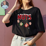 Custom Face Nuts&Lattern Tee Put Your Photo on Shirt Unique Design Women's All Over Print T-shirt