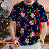 Custom Face Christmas Put Your Photo on Shirt Unique Design Men's All Over Print T-shirt