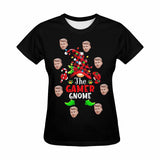 Custom Face The Gamer Gnome Tee Put Your Photo on Shirt Unique Design Women's All Over Print T-shirt