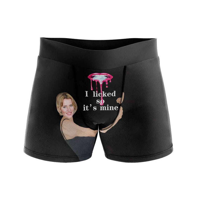Custom Face Boxers Underwear Personalized Licked It So Its Mine