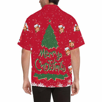 Custom Face Merry Christmas Men's All Over Print Hawaiian Shirt