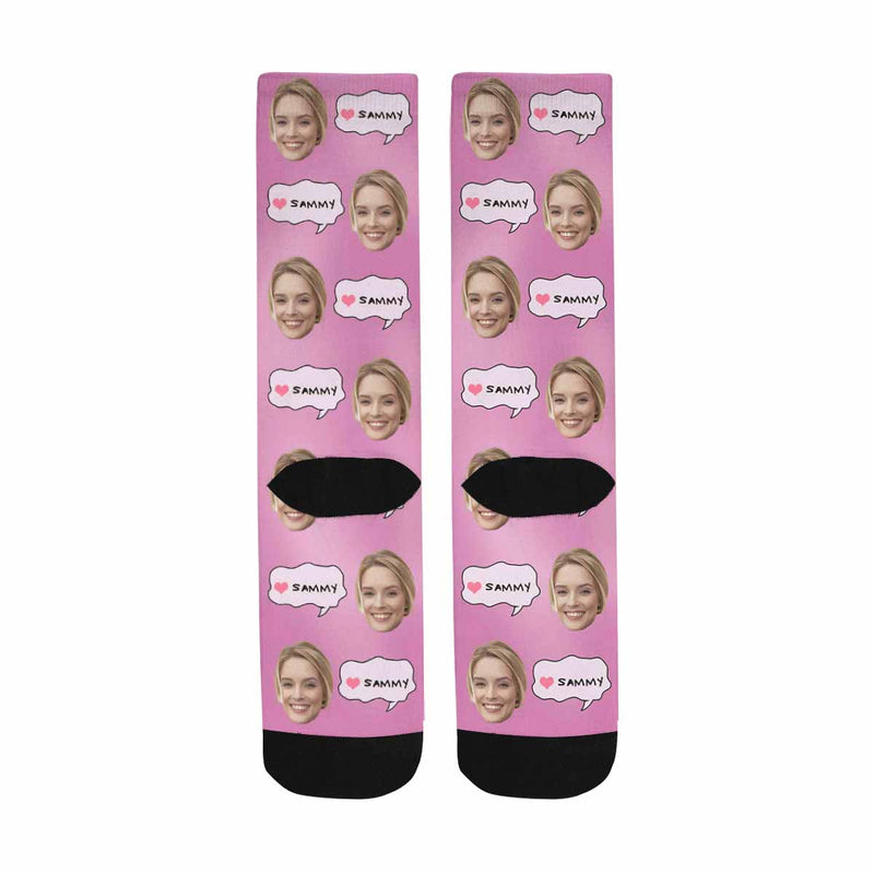 Custom Socks Face Socks with Faces & Name Personalized Socks Valentine's Day Gifts for Girlfriend