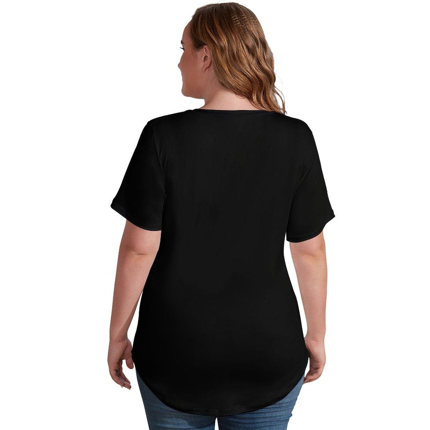 Plus Size T-shirt-Custom Age Envy Plus Size V Neck T-shirt for Her Made for You Custom Shirt for Birthday