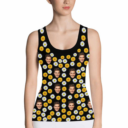 Custom Face Daisy Women's All Over Print Tank Top