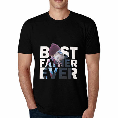 Custom Photo Best Father Ever Tee Put Your Photo on Shirt Unique Design Men's All Over Print T-shirt