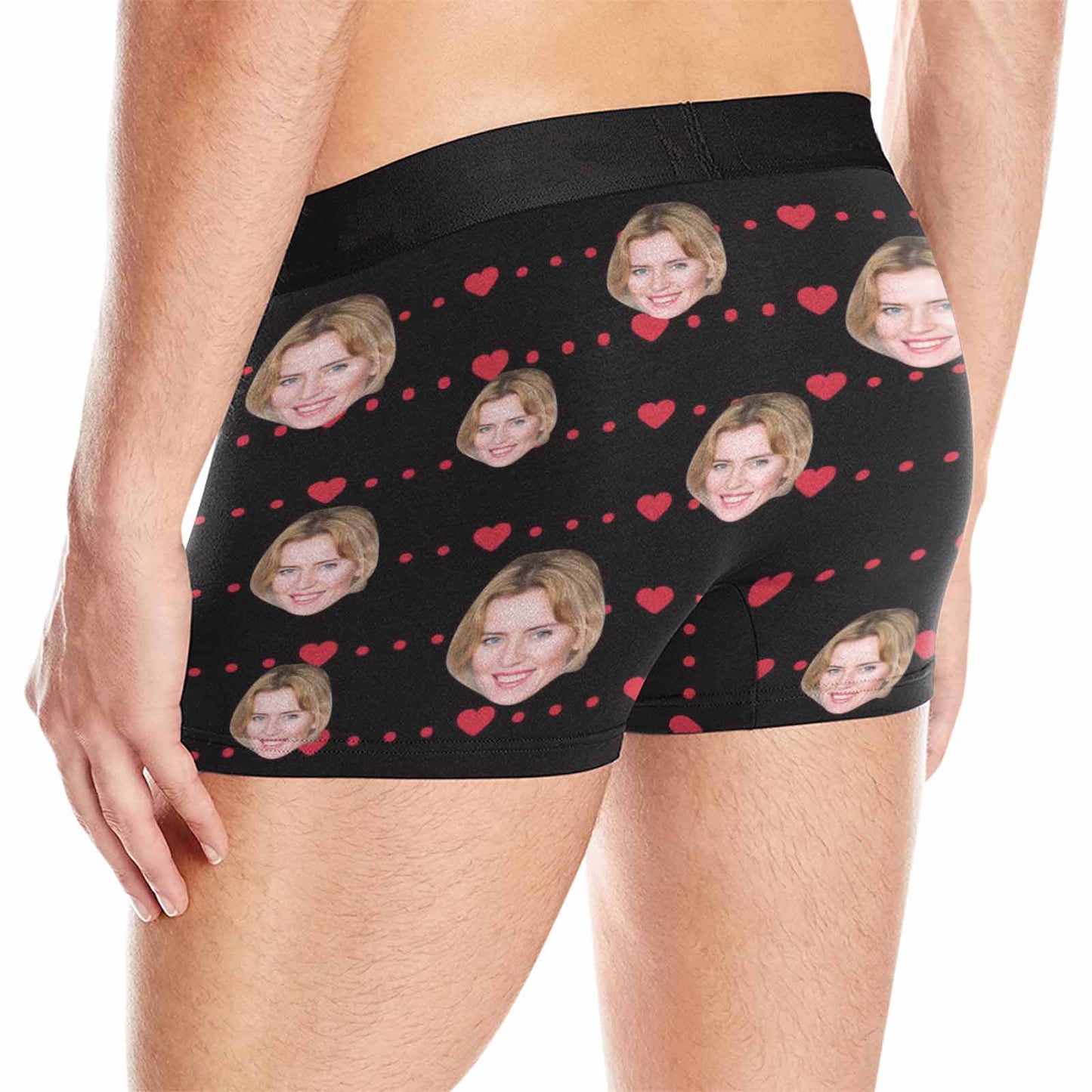 Custom Face & Text Men's All Over Print Boxer Briefs Personalized Love Underwear