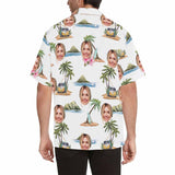 Custom Face Beach Men's All Over Print Hawaiian Shirt，Personalized Aloha Shirt With Photo Summer Beach Party As Gift for Vacation