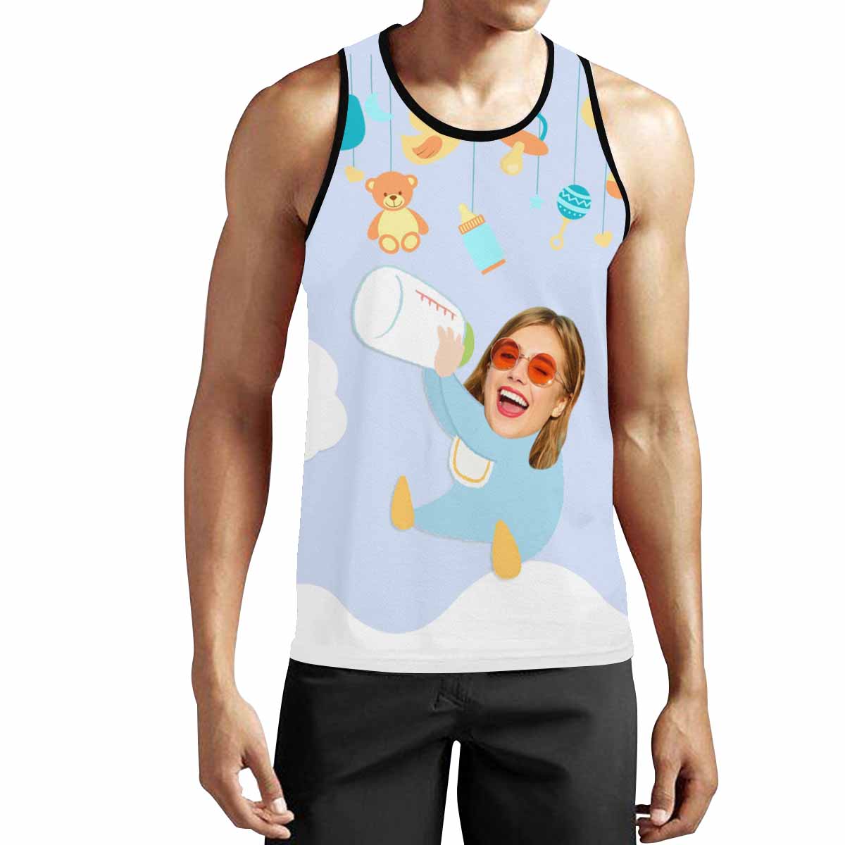 Custom Face Milk Bottle Men's All Over Print Tank Top