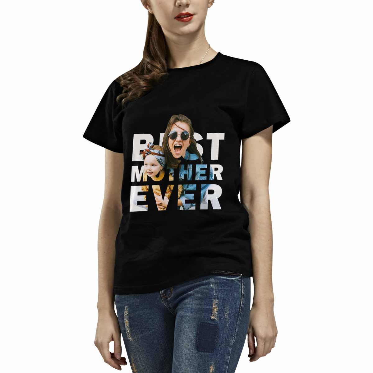 Custom Photo Best Mother Ever Women's All Over Print T-shirt