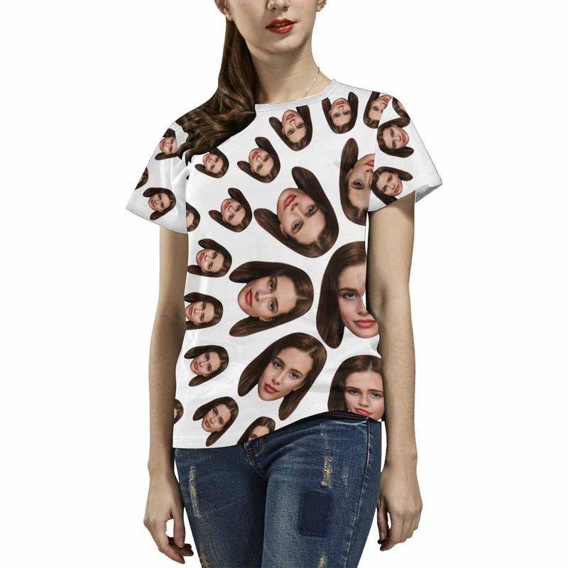 Custom Face Whirl Women's All Over Print T-shirt
