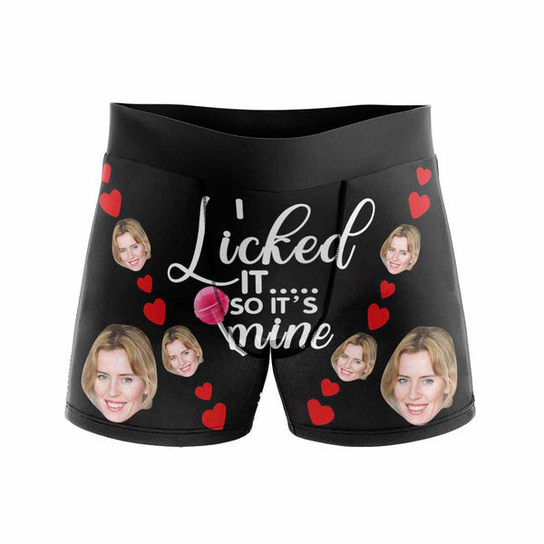 Custom Face Boxers Underwear Personalized Licked It So Its Mine Mens' All Over Print Boxer Briefs