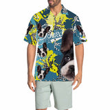 Custom Face Colorful Men's All Over Print Hawaiian Shirt